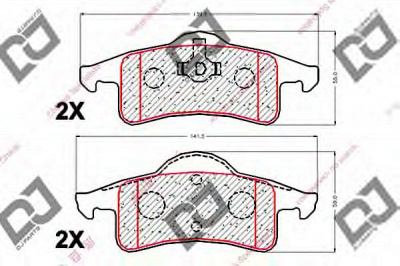 DJ PARTS bp2030 -  Комплект тормозных колодок, дисковый тормоз